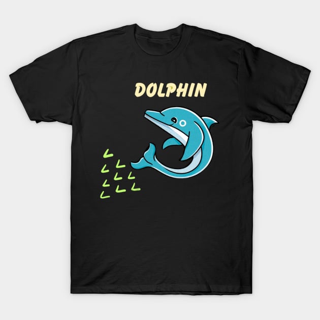 "Blue Dolphin Splash: Dive into Style T-Shirt by Flossy